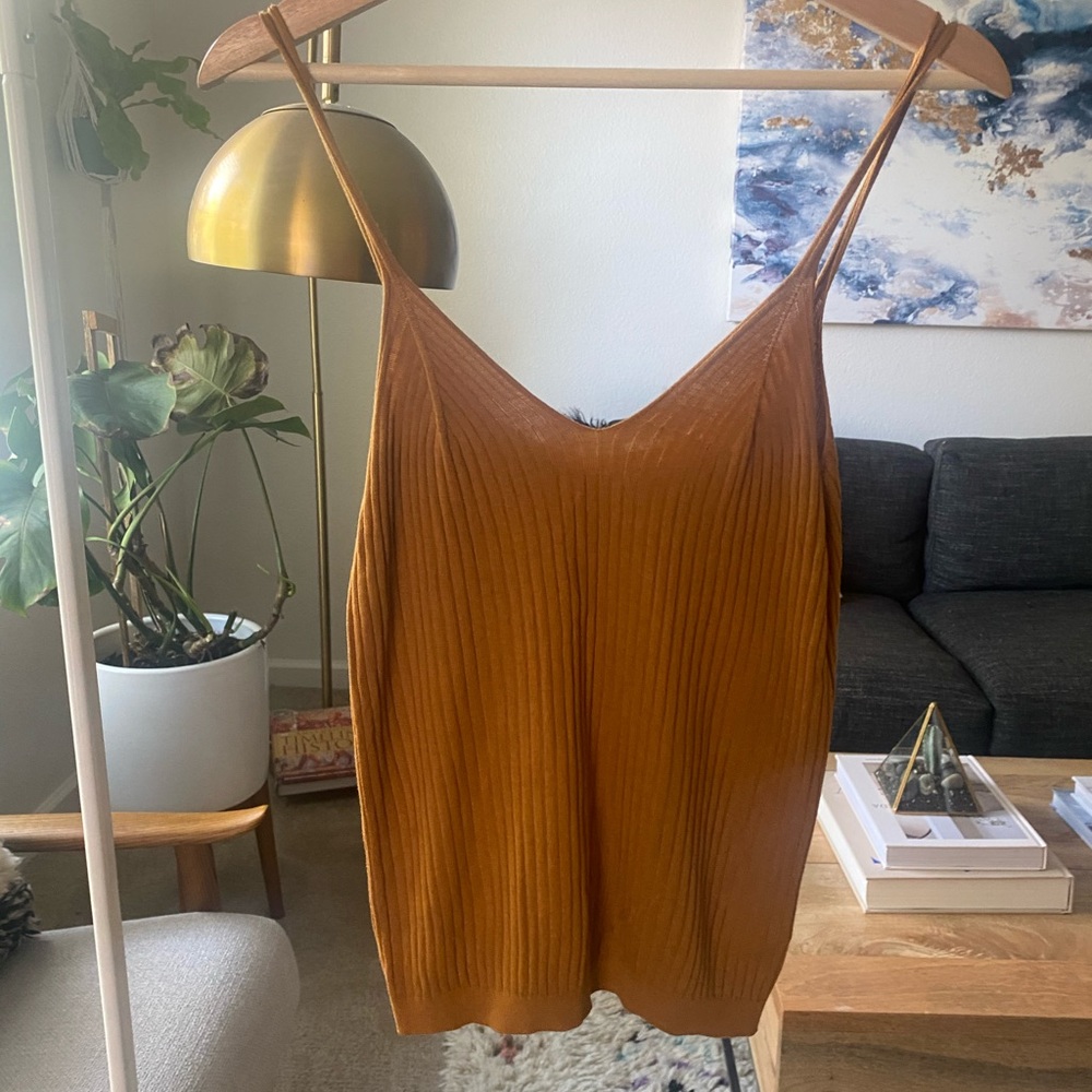 Anthropologie Mustard Knit Tank size XS